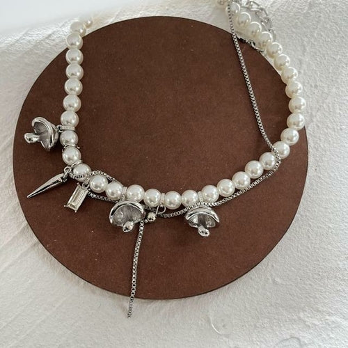 DRAWING MUSHROOMS Pearl Charm Choker