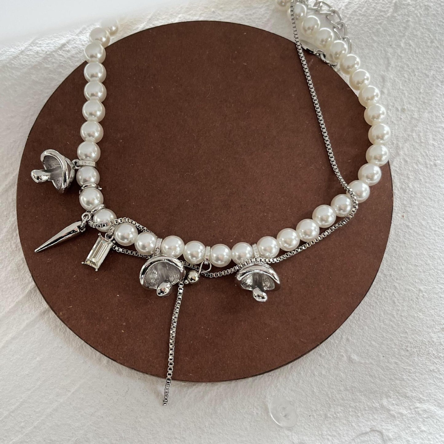 DRAWING MUSHROOMS Pearl Charm Choker