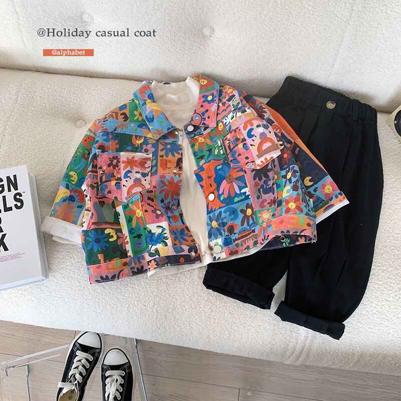 Graffiti Jacket Boy Cotton | Autumn Jacket Teen Boys 2019 | Kids