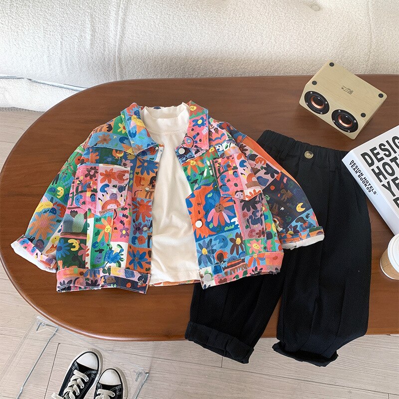 Graffiti Jacket Boy Cotton | Autumn Jacket Teen Boys 2019 | Kids