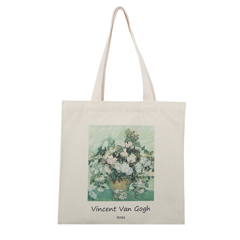 Extra Thick Canvas Female Shoulder Bag Van Gogh Morris Vintage Oil