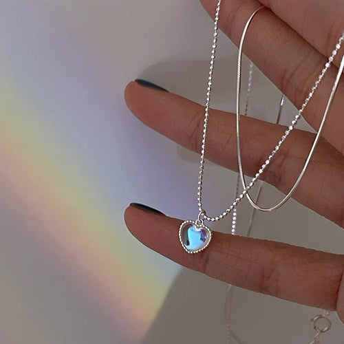 Necklace Pearls Heart Pink | Pink Pendant Necklace Pearls | Pearl Pink