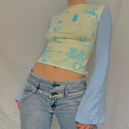 Baby Blue Flare Top