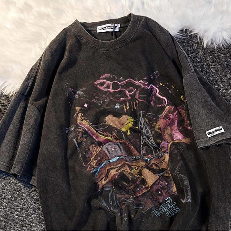 Oversized T-shirt Short Sleeve Oversize Street Hip Hop O-neck Goth
