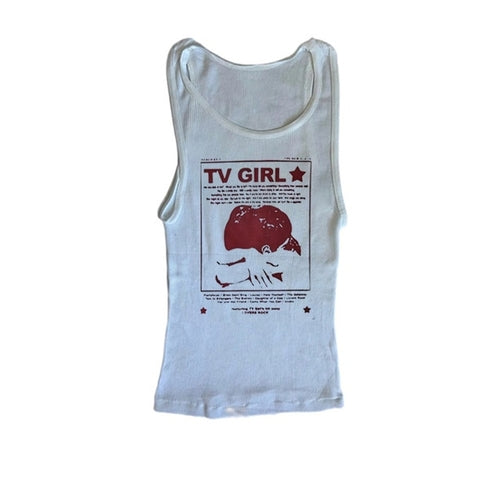Y2k Print Tank Top Sleeveless Women's Green Punk Crop Vintage Cool